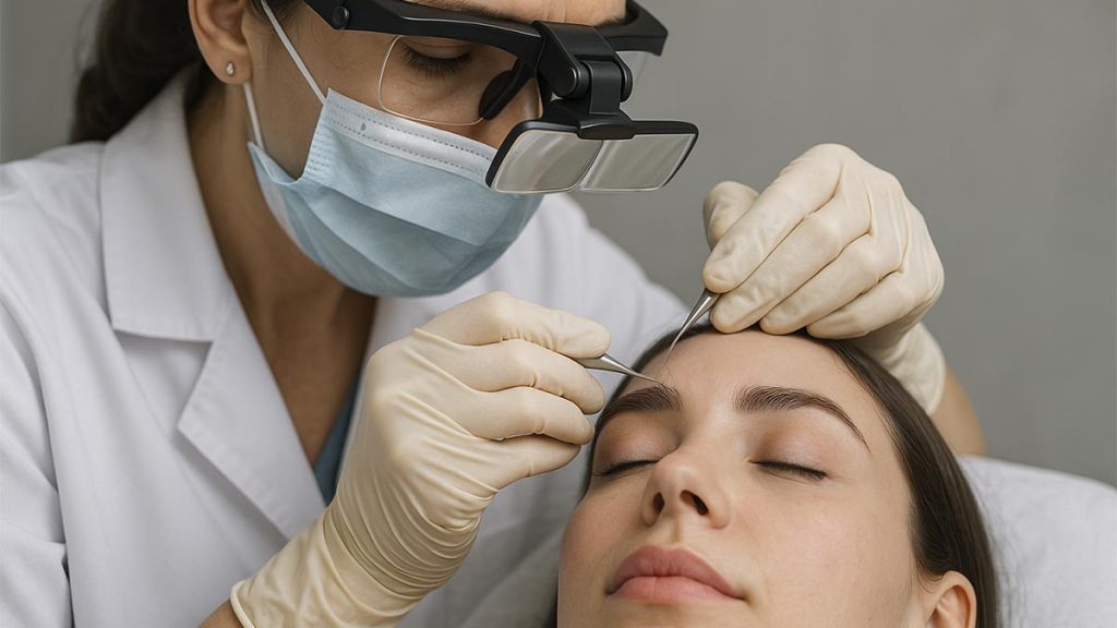 Trasplante de pelo cejas. Kaloni